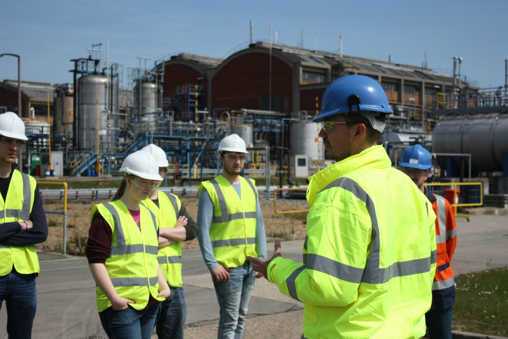 University Chemistry students on site at Briar Chemicals