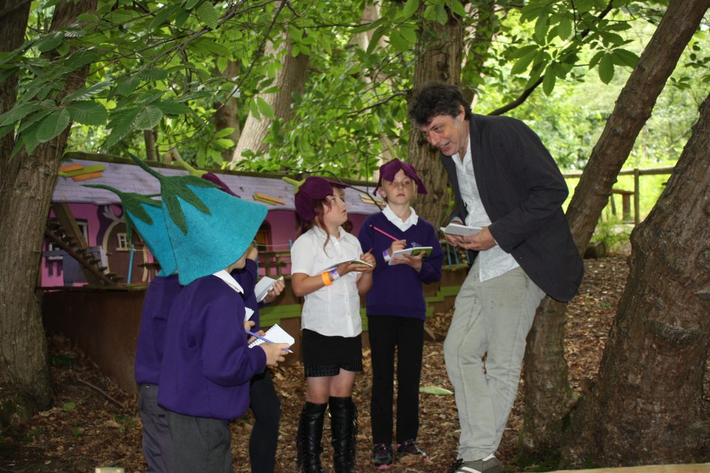 Pupils exploring at BeWILDerwood adventure park for poetry competition