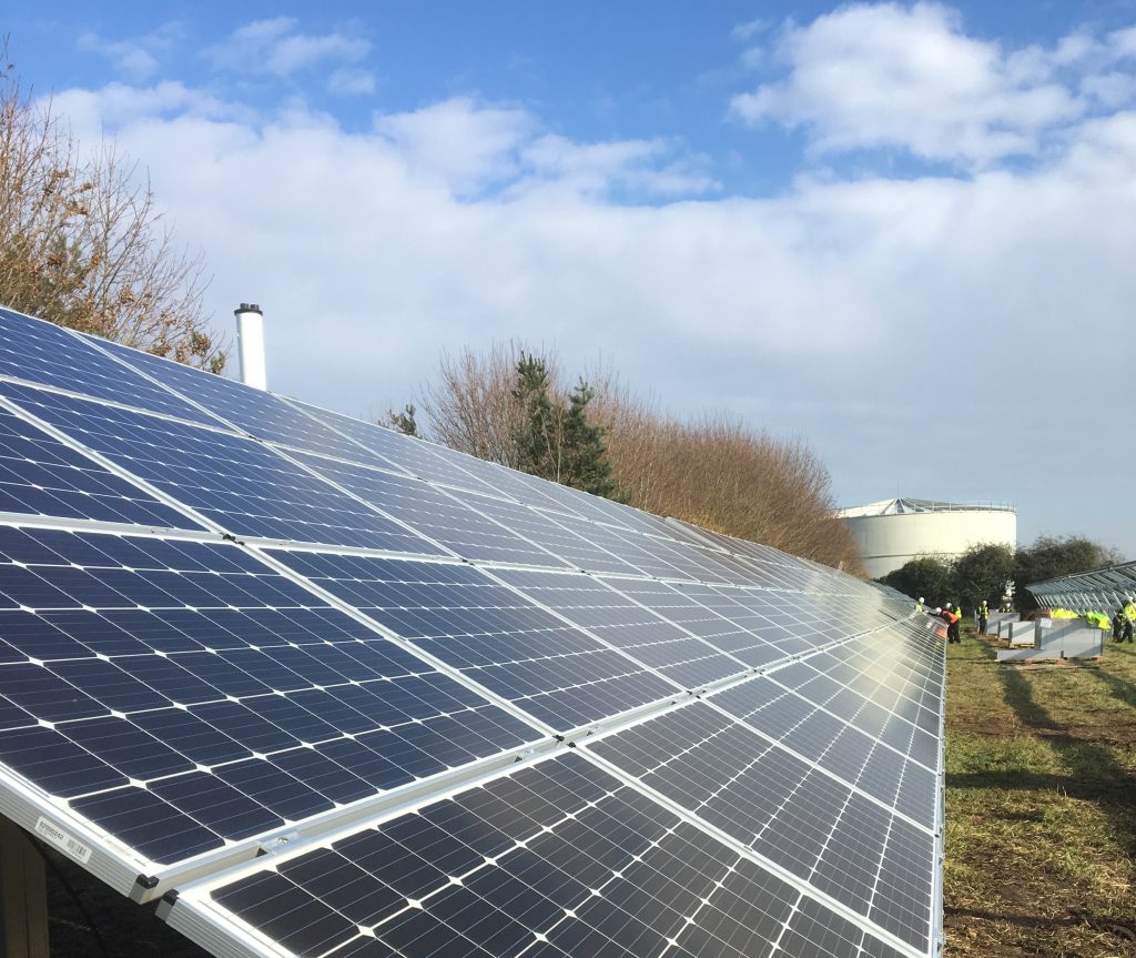 CHP plant and solar panels at Briar Chemicals generating low carbon energy